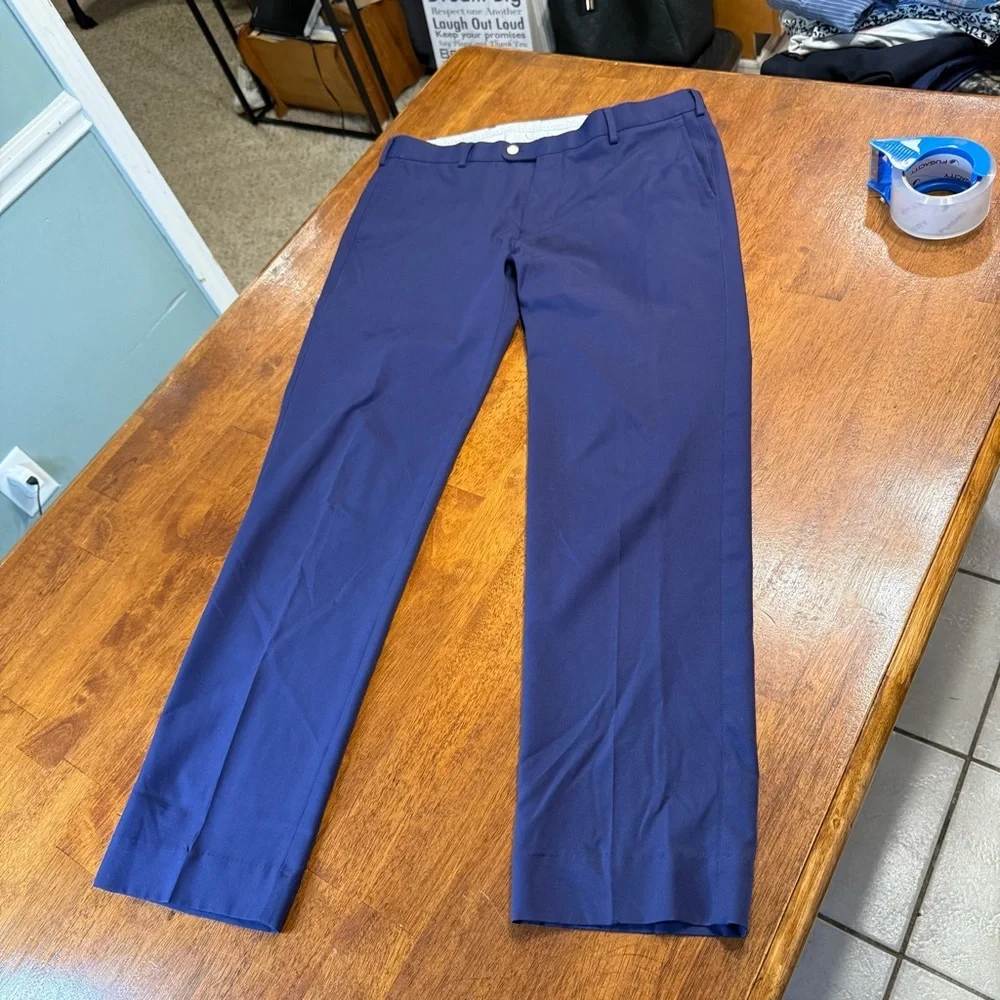 Peter Millar Crown Sport Men's Navy Dress Pants size 34/34 performance golf - Picture 1 of 10